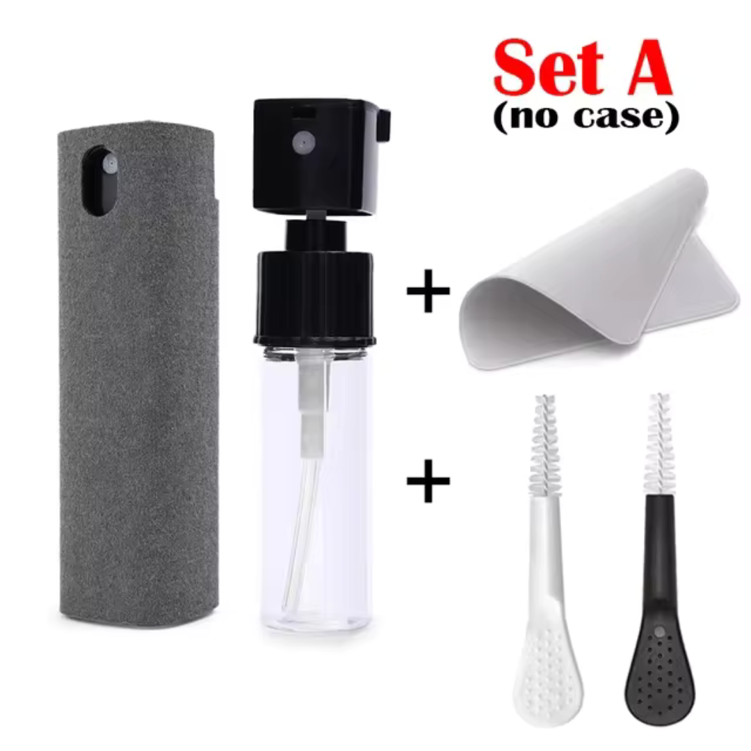 Mini Screen Cleaner Spray Smartphones Soft Microfiber Polishing Cloth Phone PC Cleaner Set Cleaning Brush for Apple IPad IPhone