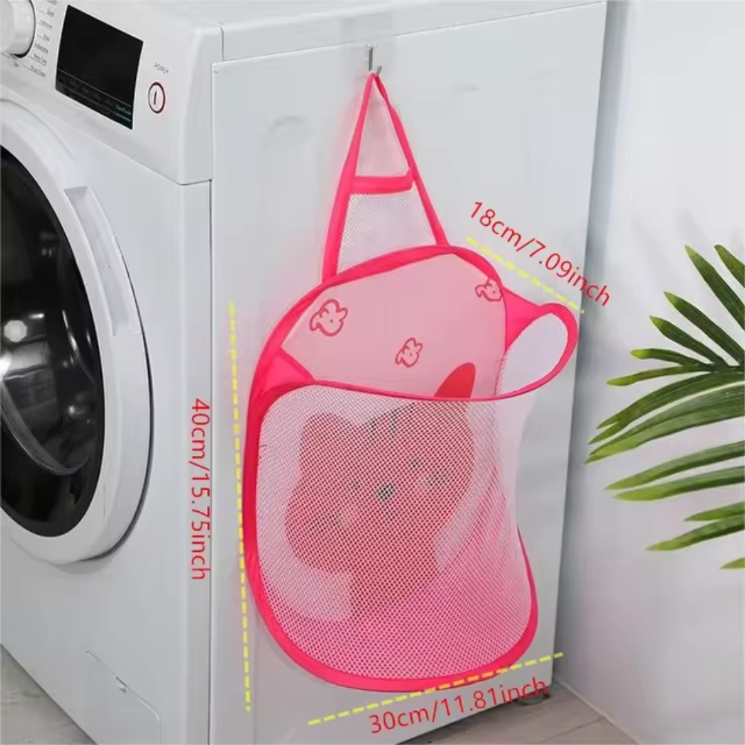 Portable Mesh Pop Up Laundry Hamper Wide Opening Breathable Collapsible Space-Saving Laundry Basket Dorm Travel Bathroom Item