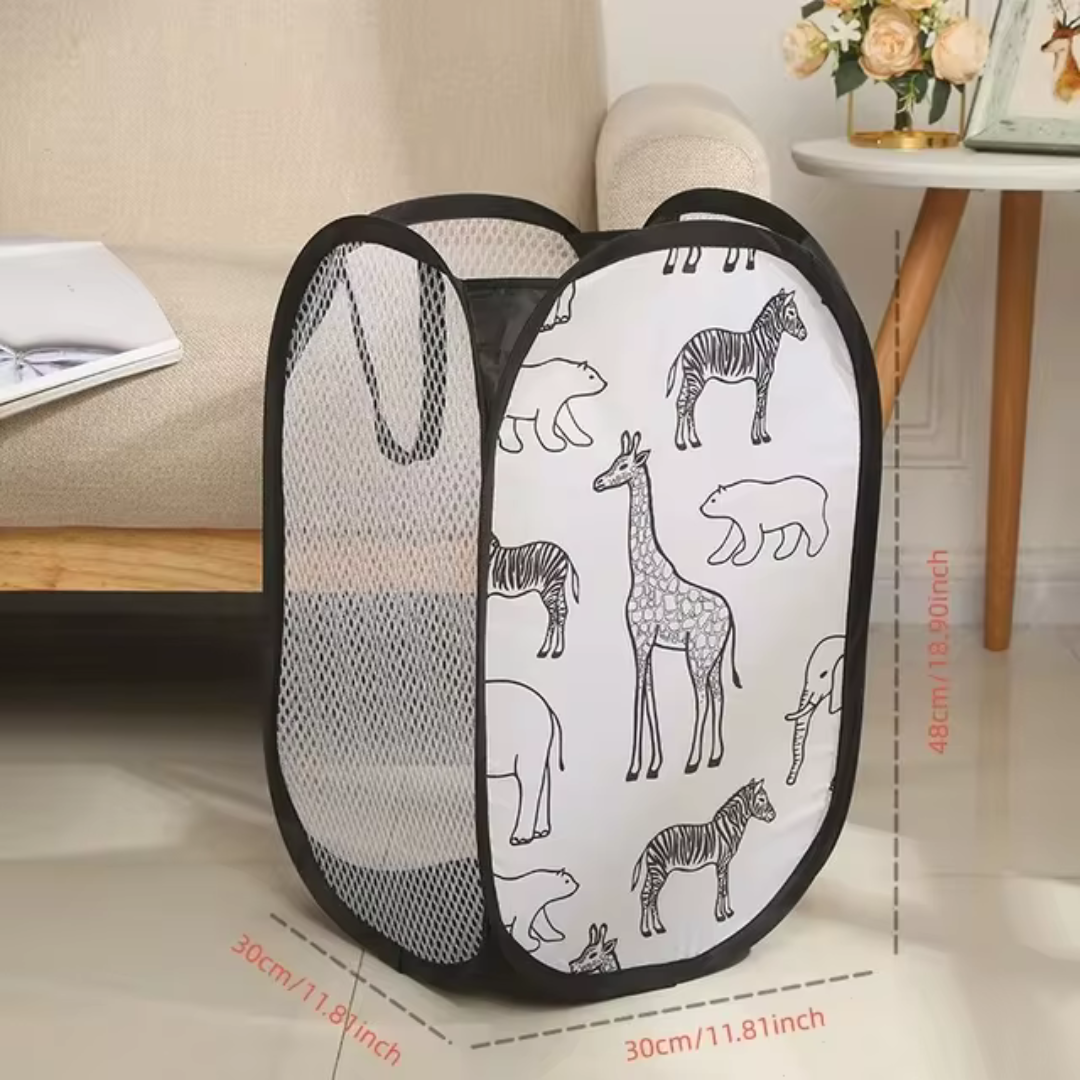 Portable Mesh Pop Up Laundry Hamper Wide Opening Breathable Collapsible Space-Saving Laundry Basket Dorm Travel Bathroom Item