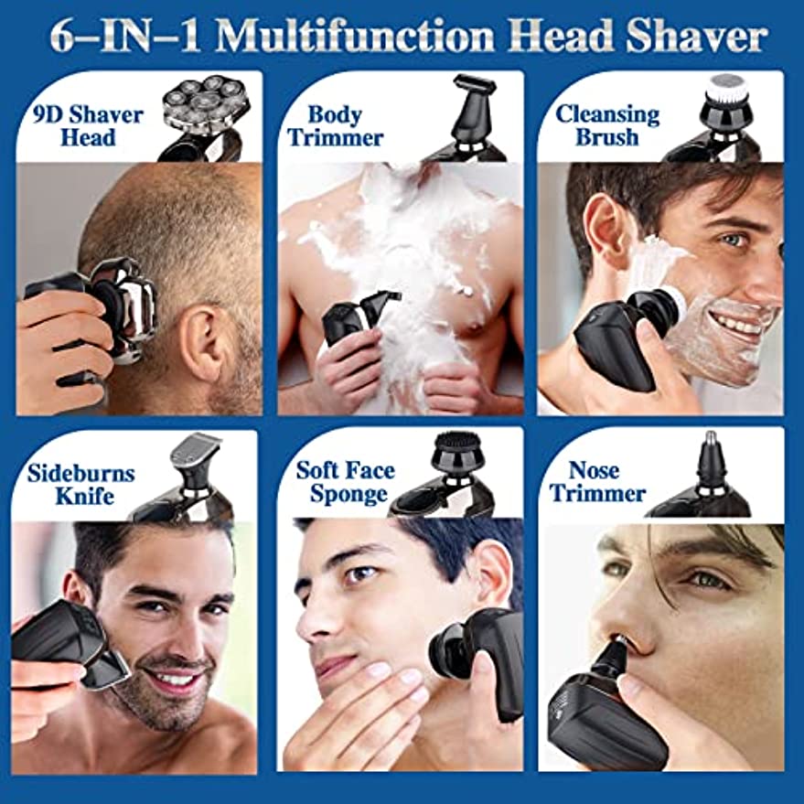 6 in 1 multifunction head shaver